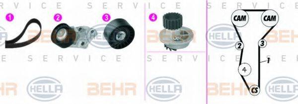 BEHR HELLA SERVICE 8MP376815881 Водяний насос + комплект зубчастого ременя