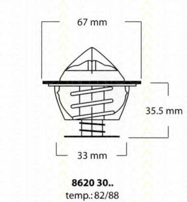 TRISCAN 86203082 Термостат, охолоджуюча рідина