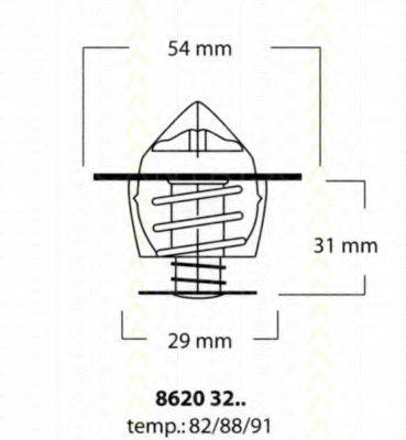 TRISCAN 86203282 Термостат, охолоджуюча рідина