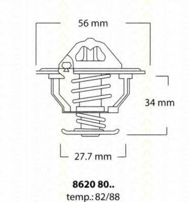 TRISCAN 86208088 Термостат, охолоджуюча рідина