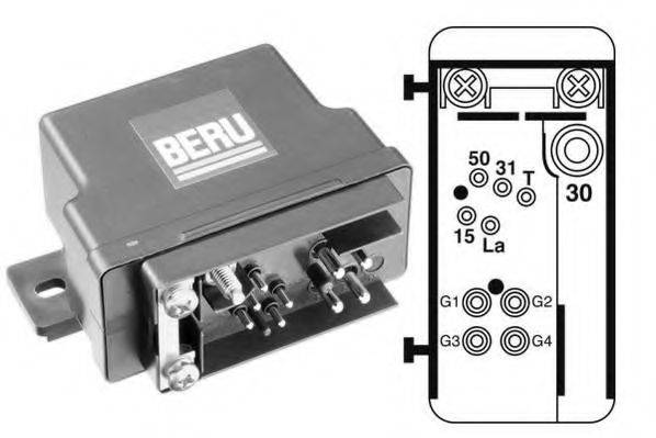 BERU GR074 Блок керування, час розжарювання