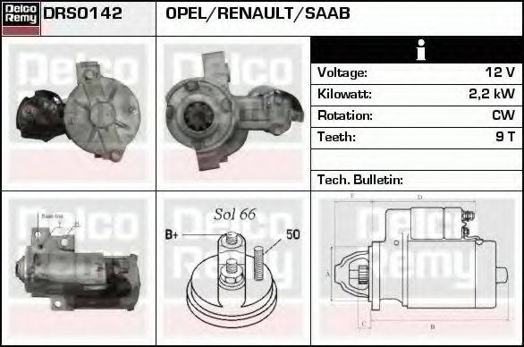 DELCO REMY DRS0142 Стартер