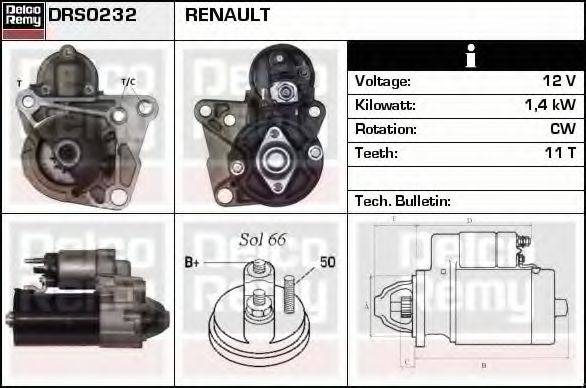 DELCO REMY DRS0232 Стартер