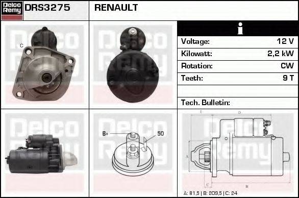 DELCO REMY DRS3275 Стартер