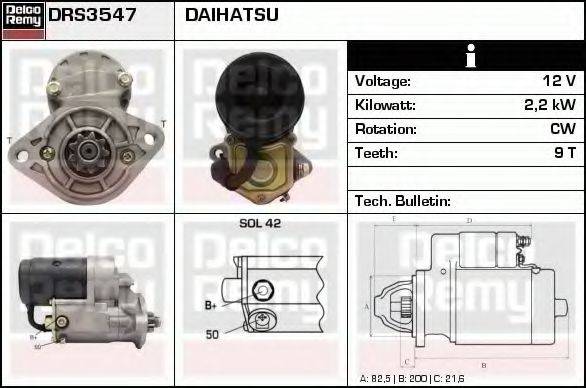 DELCO REMY DRS3547 Стартер