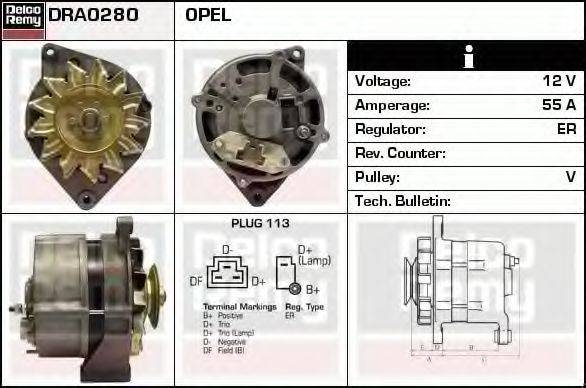 DELCO REMY DRA0280 Генератор