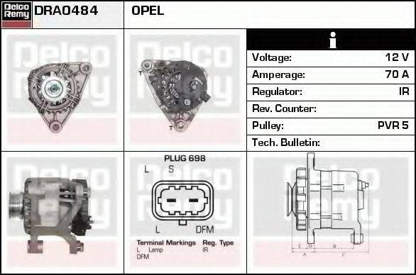 DELCO REMY DRA0484 Генератор