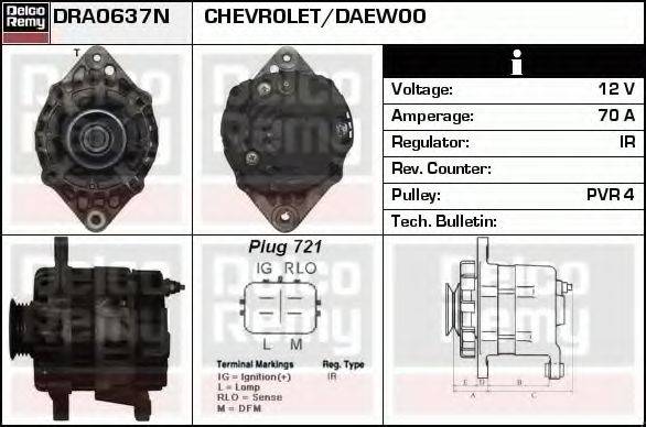 DELCO REMY DRA0637N Генератор