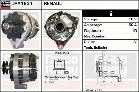 DELCO REMY DRA1831 Генератор