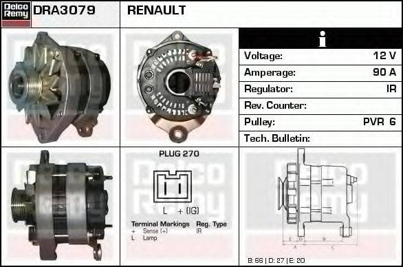 DELCO REMY DRA3079 Генератор