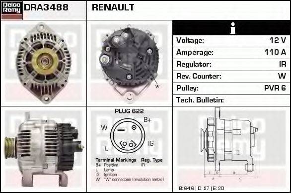 DELCO REMY DRA3488 Генератор