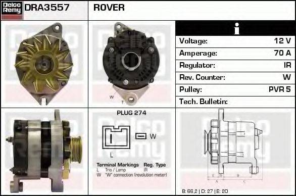 DELCO REMY DRA3557 Генератор