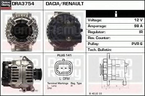 DELCO REMY DRA3754 Генератор