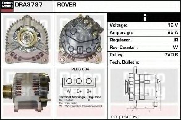 DELCO REMY DRA3787 Генератор