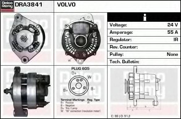 DELCO REMY DRA3841 Генератор