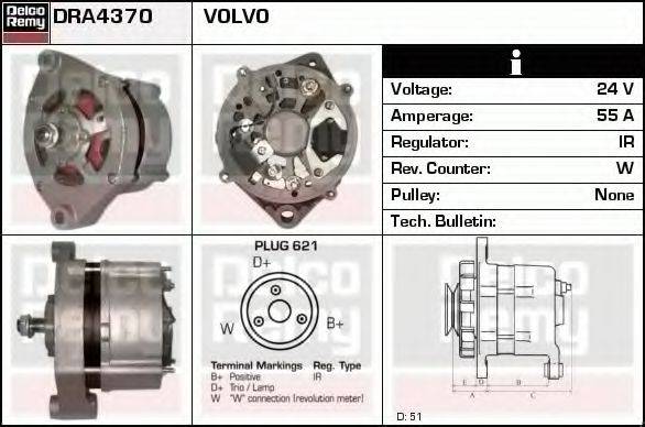 DELCO REMY DRA4370 Генератор