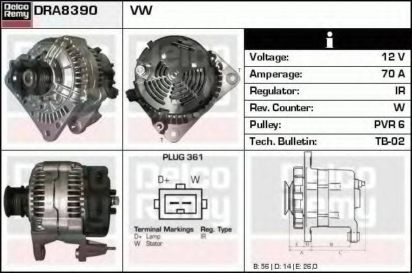 DELCO REMY DRA8390 Генератор