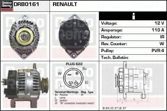 DELCO REMY DRB0161 Генератор