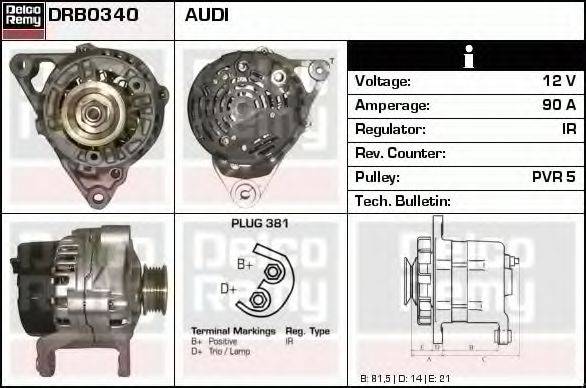 DELCO REMY DRB0340 Генератор