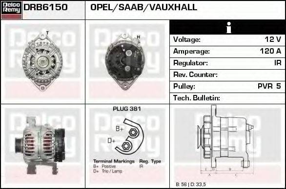 DELCO REMY DRB6150 Генератор