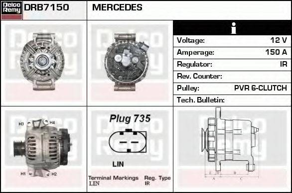 DELCO REMY DRB7150 Генератор