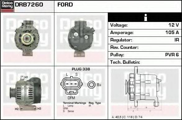 DELCO REMY DRB7260 Генератор