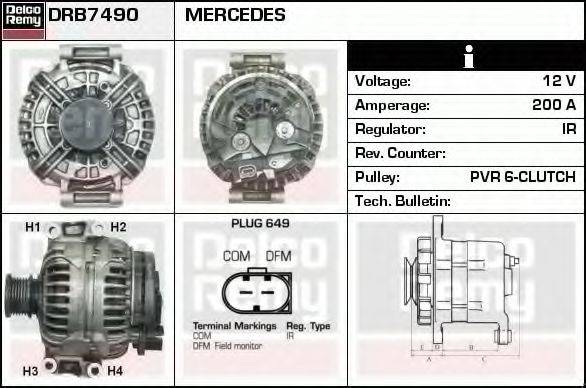 DELCO REMY DRB7490 Генератор