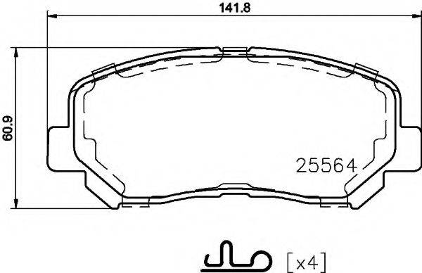 PAGID T2466 Комплект гальмівних колодок, дискове гальмо