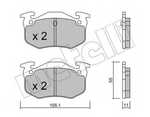 METELLI 2200380 Комплект гальмівних колодок, дискове гальмо