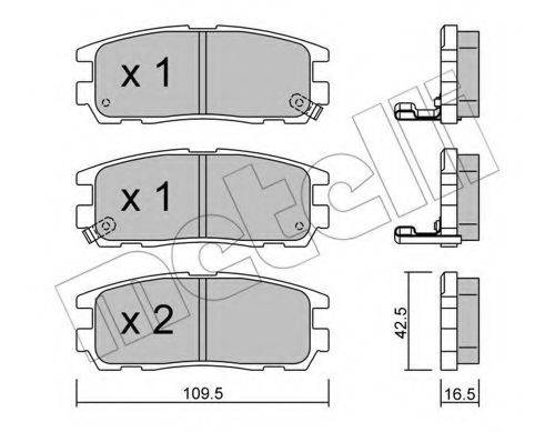 METELLI 2203580 Комплект гальмівних колодок, дискове гальмо