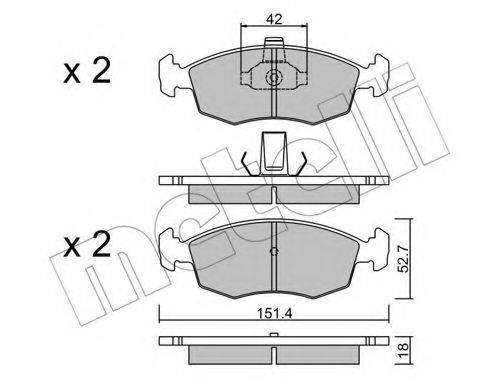 METELLI 2202743 Комплект гальмівних колодок, дискове гальмо