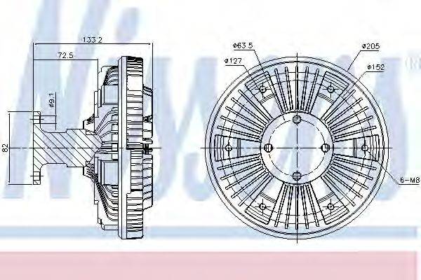 NISSENS 86035 Зчеплення, вентилятор радіатора