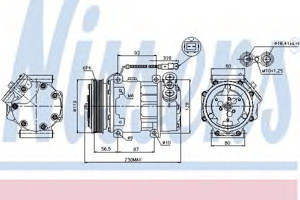 NISSENS 89047 Компресор, кондиціонер