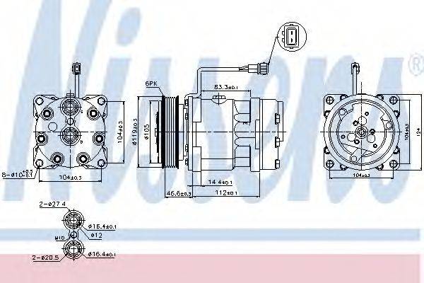 NISSENS 89083 Компресор, кондиціонер