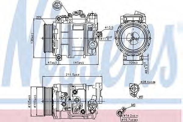 NISSENS 89090 Компресор, кондиціонер