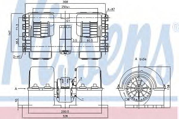 NISSENS 87190 Вентилятор салону