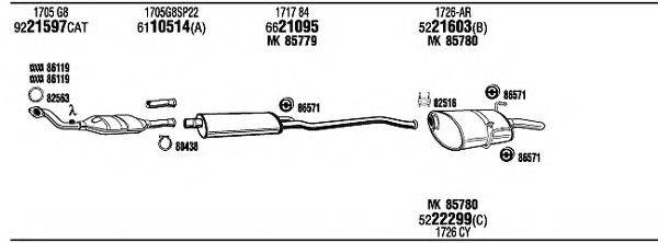 WALKER PEH07872 Система випуску ОГ