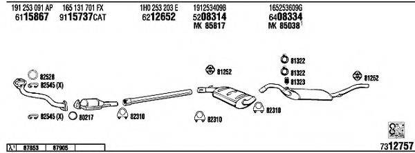 WALKER VW40170 Система випуску ОГ