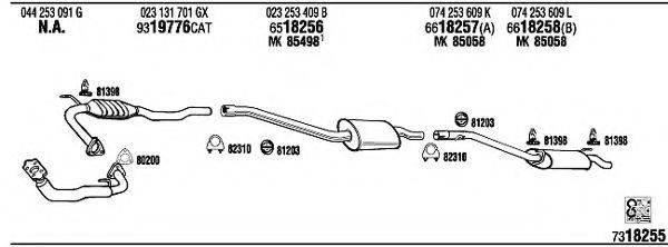 WALKER VW72234 Система випуску ОГ