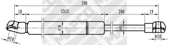 MAPCO 20958 Газова пружина, капот