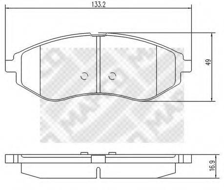 MAPCO 6725 Комплект гальмівних колодок, дискове гальмо