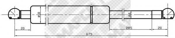 MAPCO 20048 Газова пружина, капот