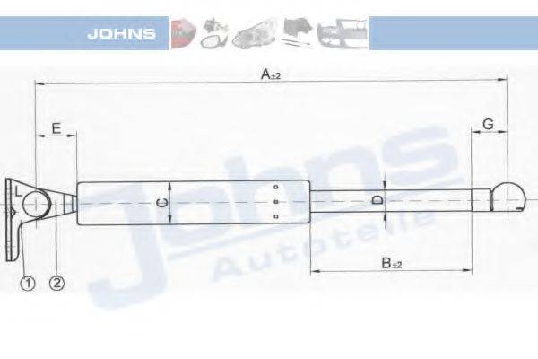 JOHNS 45159595 Газова пружина, кришка багажника