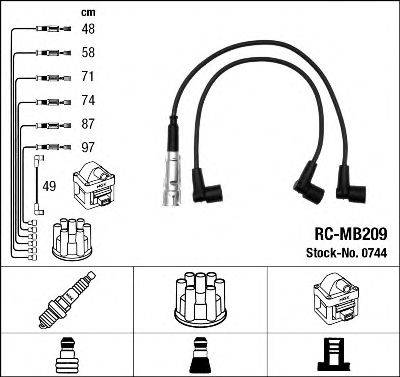 NGK 0744 Комплект дротів запалювання