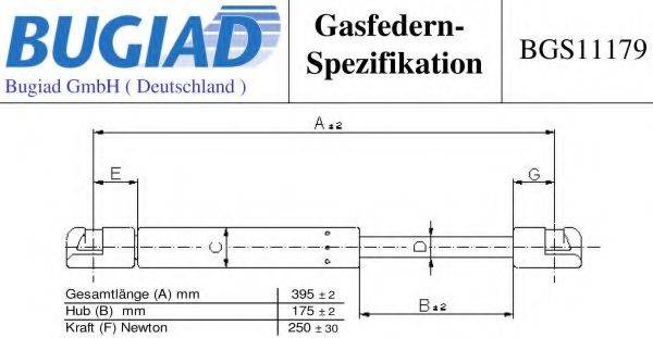 BUGIAD BGS11179 Газова пружина, капот