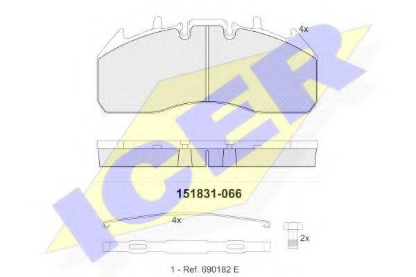 ICER 151831066 Комплект гальмівних колодок, дискове гальмо