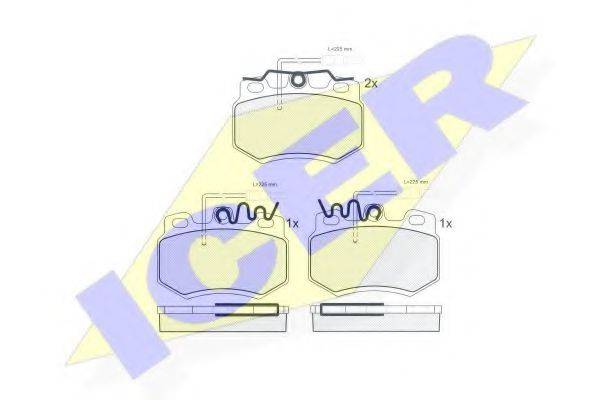 ICER 180555 Комплект гальмівних колодок, дискове гальмо