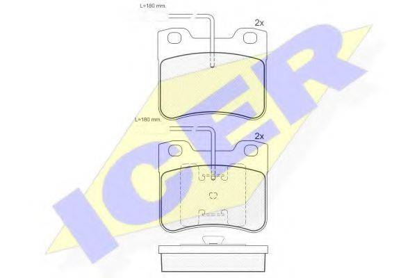 ICER 180691 Комплект гальмівних колодок, дискове гальмо