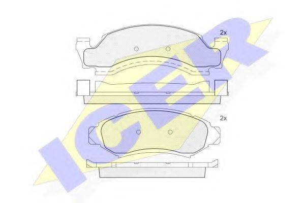 ICER 181400 Комплект гальмівних колодок, дискове гальмо