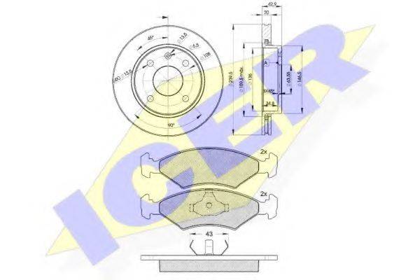 ICER 303291064 Комплект гальм, дисковий гальмівний механізм